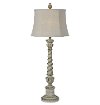 Weathered White Wash and Walnut Buffet Lamp - Daphne