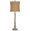 Distressed White Wash Buffet Lamp - Carly