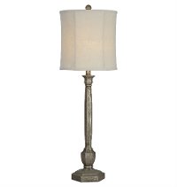 Pewter Silver Leaf Buffet Lamp - Ryder