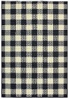 Clearance 5 x 7 Medium Plaid Black and Ivory Indoor-Outdoor Rug - Marina