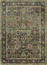 5 x 7 Medium Green and Brown Area Rug - Andorra