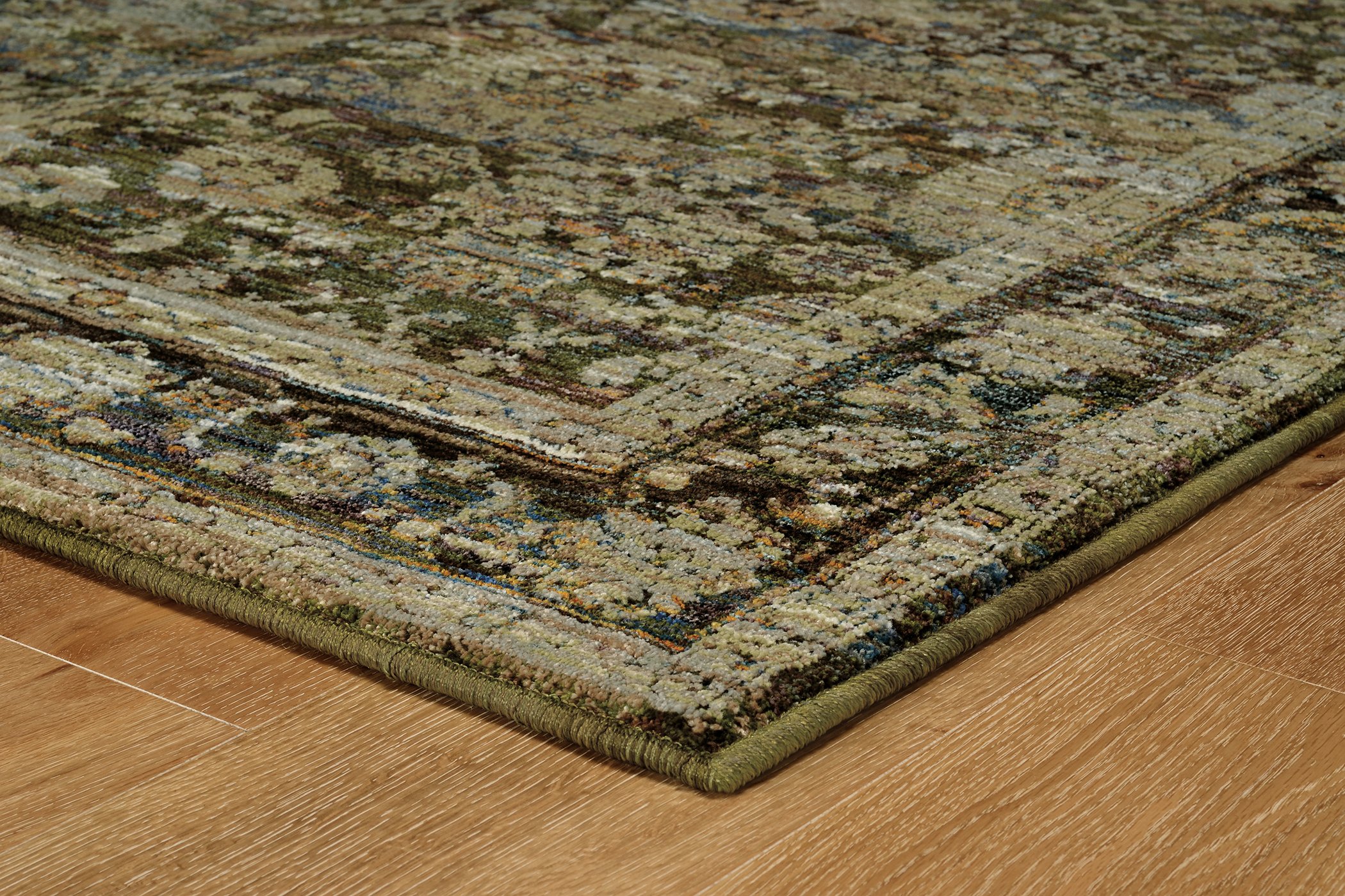5 x 7 Medium Green and Brown Area Rug - Andorra-2