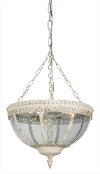 Distressed Cream 3-Light Pendant Chandelier