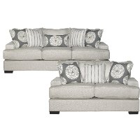 Flax Gray 2 Piece Living Room Set with Sofa Bed - Raven