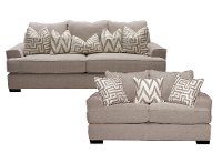 Oatmeal 2 Piece Living Room Set with Sofa Bed - Renegade
