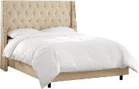 120NBBED-BRVLVPRL Cream Tufted Wingback Twin Upholstered Bed-2