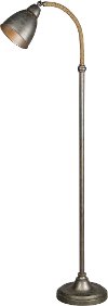 Raw Metal and Jute Floor Lamp - Owen