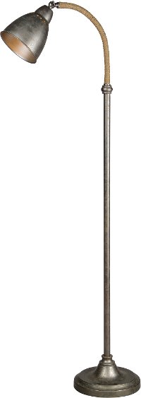 Raw Metal and Jute Floor Lamp - Owen