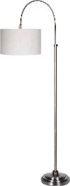 Pewter Plated Floor Lamp with Adjustable Pole - Porter
