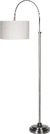 Pewter Plated Floor Lamp with Adjustable Pole - Porter