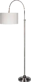 Pewter Plated Floor Lamp with Adjustable Pole - Porter