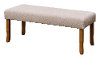 Tan Upholstery and Warm Brown Cherry Bench - Dixie