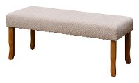 Tan Upholstery and Warm Brown Cherry Bench - Dixie