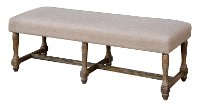 Neutral Hopsack Bench with Dark Washed Walnut - Weston