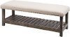 Oatmeal Linen and Driftwood Bench - Bailey