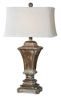 Faded Cream Wash Table Lamp - Kingston
