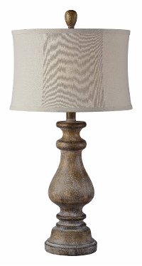 Antique Weathered Wood Table Lamp - Luke