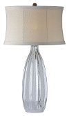 Hand Blown Seedy Clear Glass Table Lamp - Summer