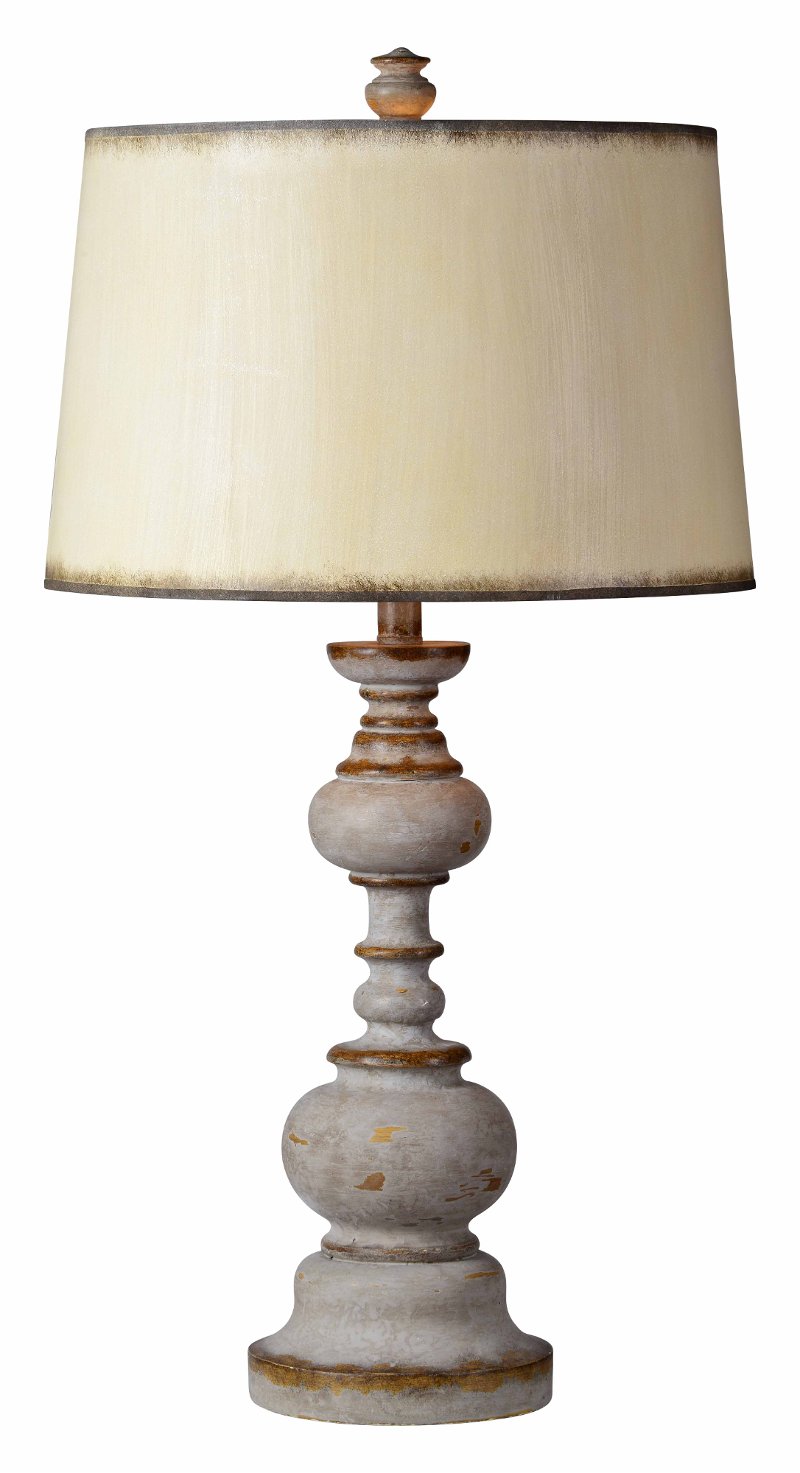 distressed wood table lamp