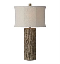 Rustic Faux Tree Trunk Table Lamp - Willow