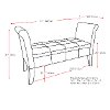 Dark Brown Bonded Leather Scrolled Arm Storage Bench - Antonio-1