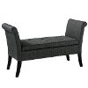Dark Gray Scrolled Arm Storage Bench - Antonio-2