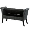 Dark Gray Scrolled Arm Storage Bench - Antonio-3