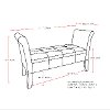 Dark Gray Scrolled Arm Storage Bench - Antonio-4