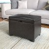Black Bonded Leather Storage Ottoman - Antonio