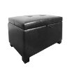 Black Bonded Leather Storage Ottoman - Antonio-2