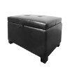 Black Bonded Leather Storage Ottoman - Antonio-3