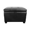 Black Bonded Leather Storage Ottoman - Antonio-4