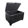 Black Bonded Leather Storage Ottoman - Antonio-5