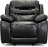 Black Leather Power Glider Recliner with Adjustable Headrest - Shawn