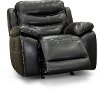 Black Leather Power Glider Recliner with Adjustable Headrest - Shawn-2