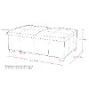 Black Bonded Leather Double Storage Ottoman - Antonio-5