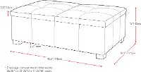Black Bonded Leather Double Storage Ottoman - Antonio-5