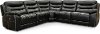 Black Leather-Match Power Reclining Sectional Sofa - Shawn