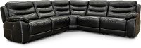 Black Leather-Match Power Reclining Sectional Sofa - Shawn