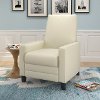 Cream Bonded Leather Recliner - Kelsey