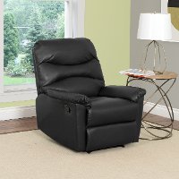 Black Bonded Leather Recliner - Luke
