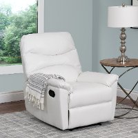 White Bonded Leather Recliner - Luke