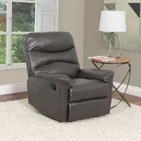 Brown-Gray Bonded Leather Recliner - Luke