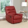 Red Bonded Leather Recliner - Luke