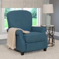 Blue Linen Fabric Recliner - Noah