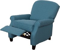 Blue Linen Fabric Recliner - Noah-4