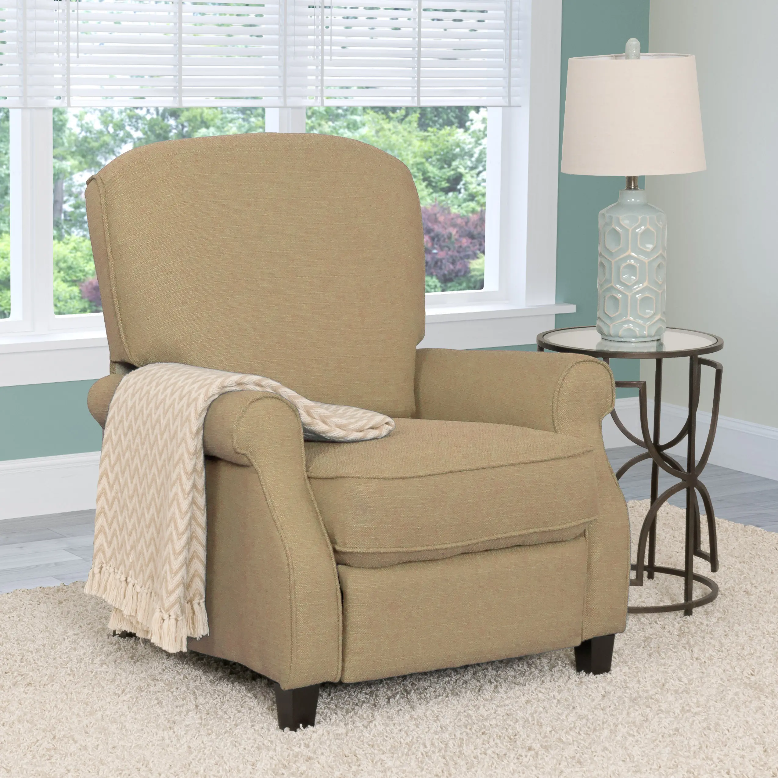 Beige Linen Fabric Recliner - Noah-1