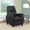 Black Bonded Leather Push-Back Recliner - Ava