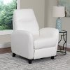 White Bonded Leather Push-Back Recliner - Ava