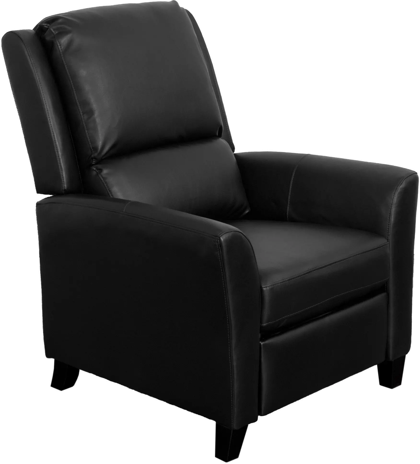 Black Bonded Leather Push-Back Recliner - Kate-2